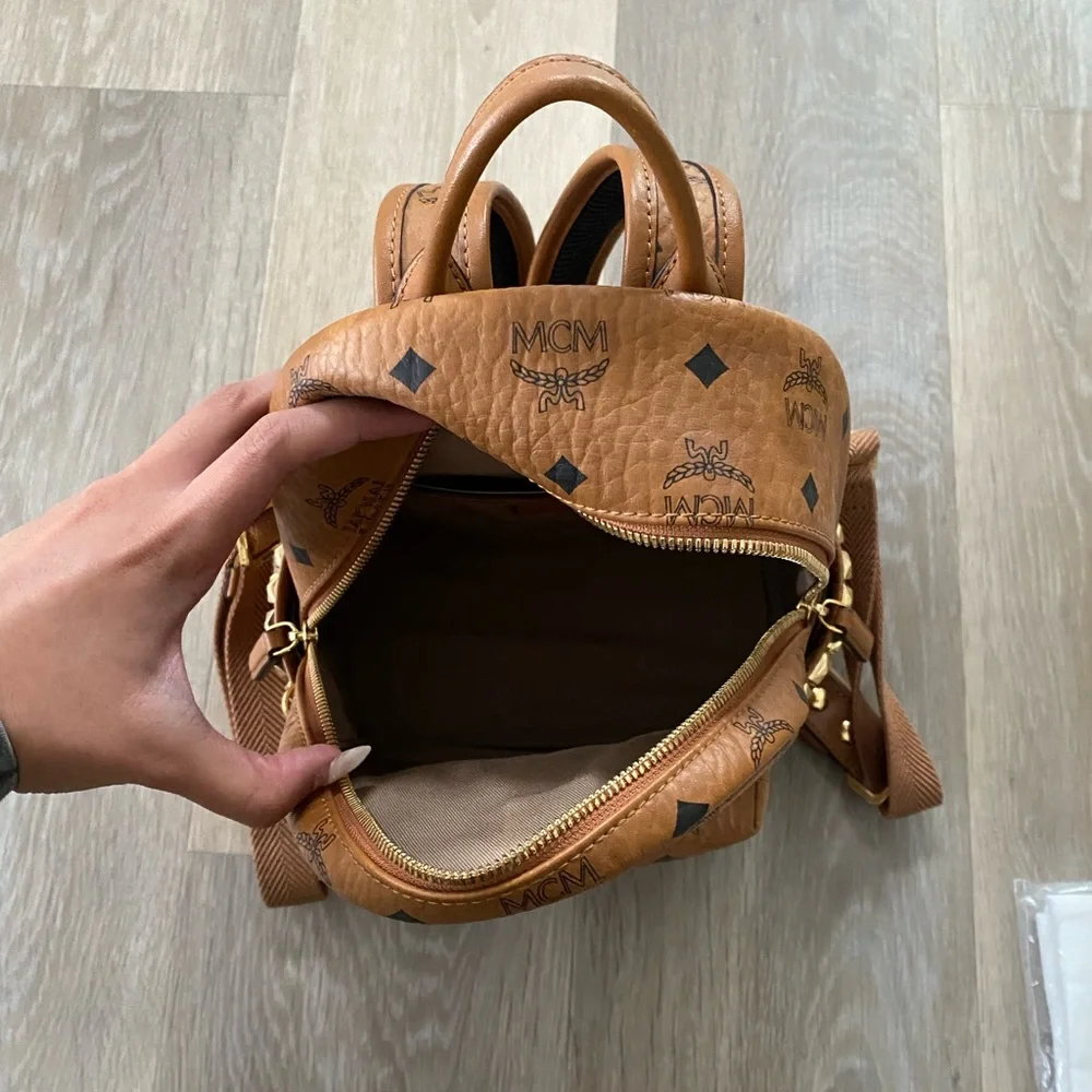 MCM Mini Stark Side Studs Backpack in Visetos